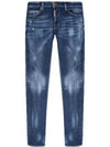 Back Logo Patch Cotton Skinny Jeans Navy - DSQUARED2 - BALAAN 2