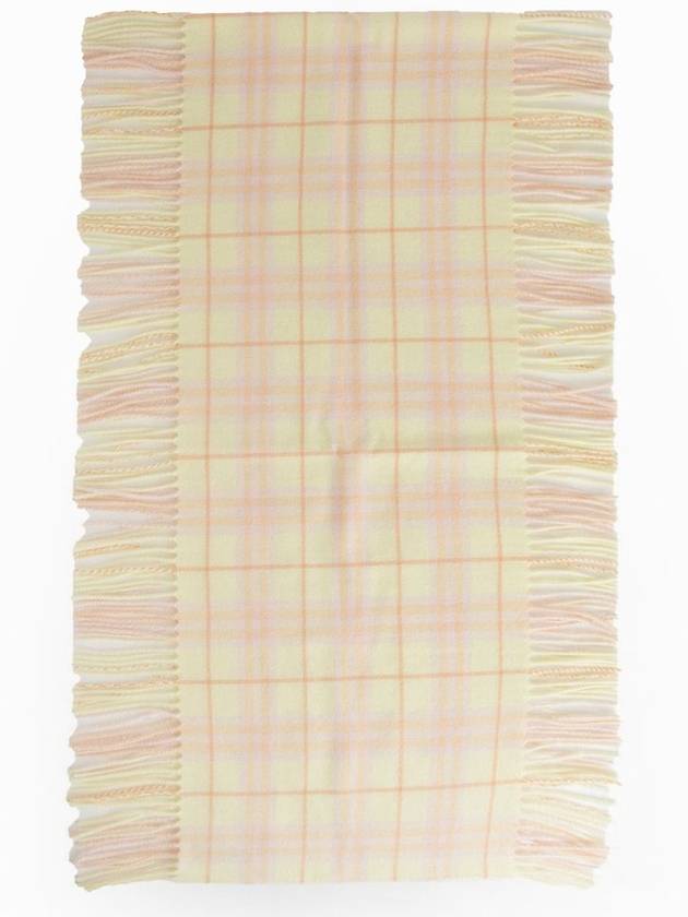 Happy Check Cashmere Scarf Light Yellow - BURBERRY - BALAAN 4