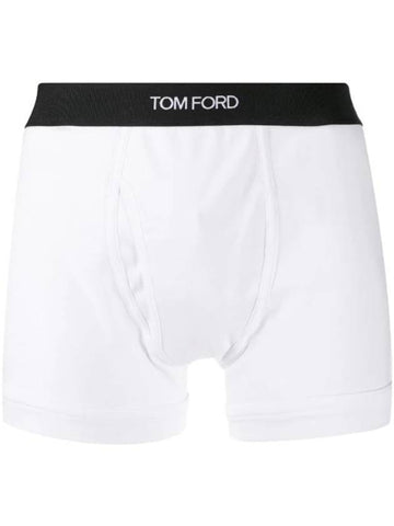 Logo Plain Cotton Briefs White - TOM FORD - BALAAN 1