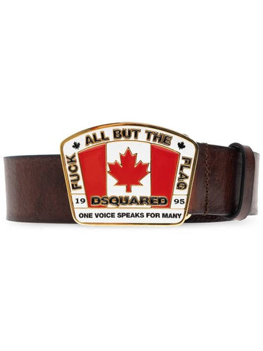 Dsquared2 Leather Belt, Men's, Brown - DSQUARED2 - BALAAN 1