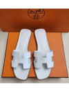 Oran Calfskin Slippers Blanc - HERMES - BALAAN 5