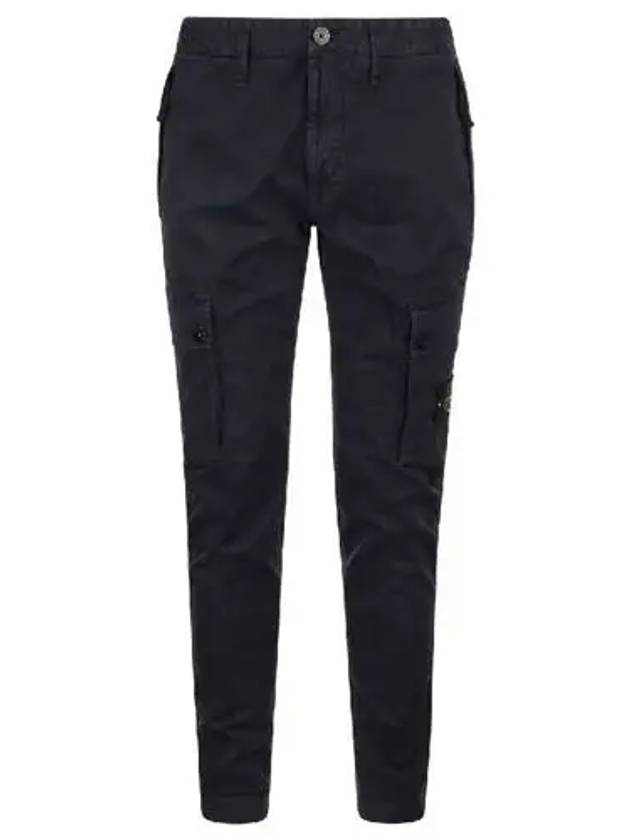 Wappen Patch Slim Fit Straight Pants Blue - STONE ISLAND - BALAAN 2