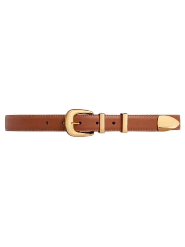 Medium Western Belt Natural Calfskin Tan - CELINE - BALAAN 1