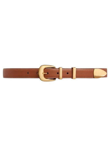 Medium Western Belt Natural Calfskin Tan - CELINE - BALAAN 1