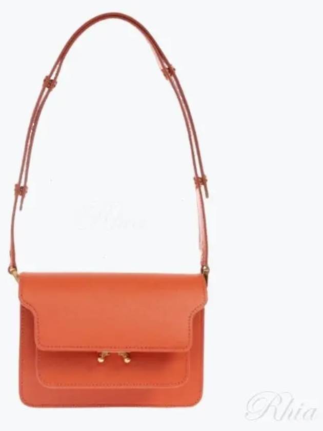 Trunk Saffiano Leather Shoulder Bag Orange - MARNI - BALAAN 2