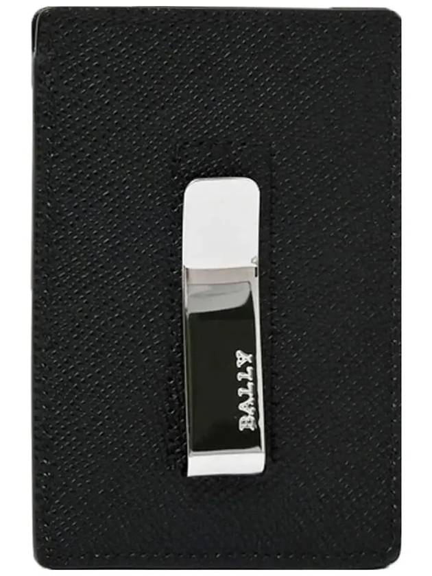 Men's Teddy Leather Card Wallet Black - BALLY - BALAAN.