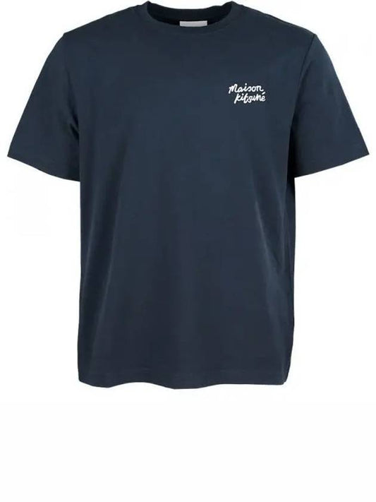 Handwriting Comfort Short Sleeve T-Shirt Ink Blue - MAISON KITSUNE - BALAAN 2