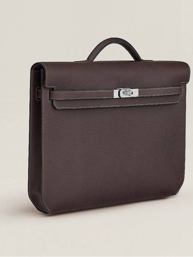 Kelly Depeche 36 Briefcase Brown Palladium Silver Plated - HERMES - BALAAN 7