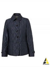 Women's Diamond Quilted Thermoregulated Check Jacket Midnight - BURBERRY - BALAAN 2