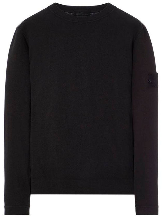 Ghost Piece Organic Cotton Badge Sweatshirt Black - STONE ISLAND - BALAAN 2