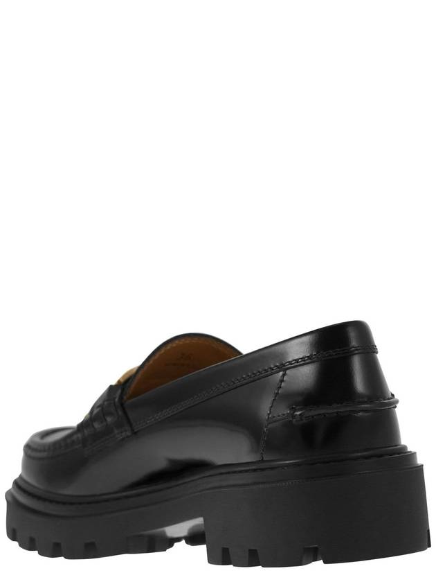 Women's Kate Metal Chain Leather Loafers Black - TOD'S - BALAAN 4