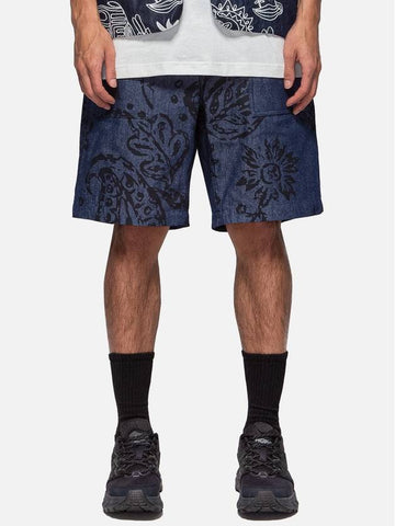 Fertig Shorts Indigo Floral Print 8oz Denim - ENGINEERED GARMENTS - BALAAN 1