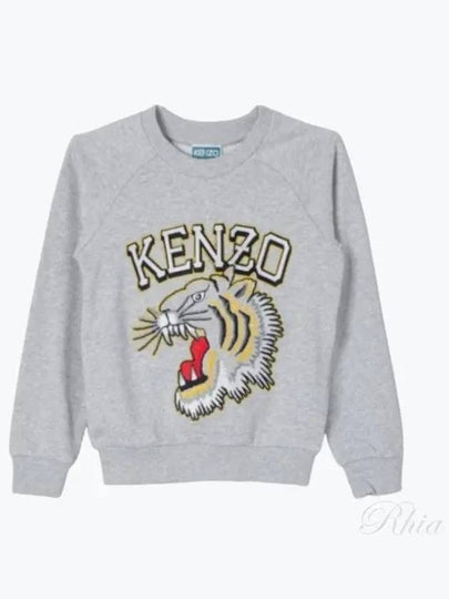 Kids Tiger Logo Sweatshirt Grey - KENZO - BALAAN 2