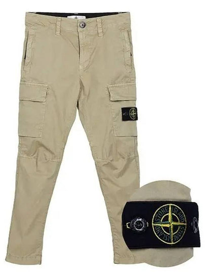 Kids Wappen Patch Cargo Straight Pants Beige - STONE ISLAND - BALAAN 2