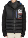 Padded Fleece Logo Print Quilting Hoodie Jacket Black - MONCLER - BALAAN 3