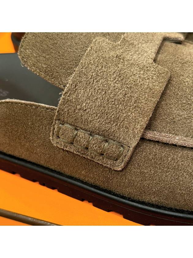 Men s Go Mule Suede Calfskin Etoupe - HERMES - BALAAN 5