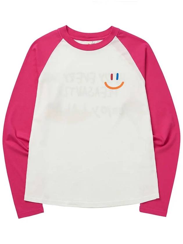 LaLa Raglan Long Sleeve T-Shirt Pink - LALA SMILE - BALAAN 3