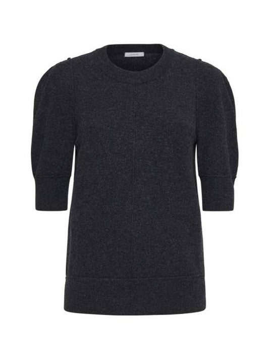 Short Sleeve Knit Top Anthracite Melange - LEMAIRE - BALAAN 1