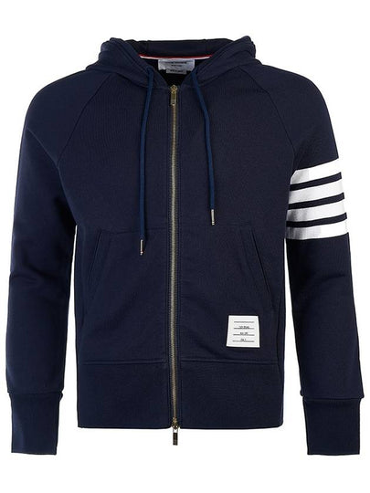 Engineered 4 Bar Diagonal Zip Up Hoodie Navy - THOM BROWNE - BALAAN 2