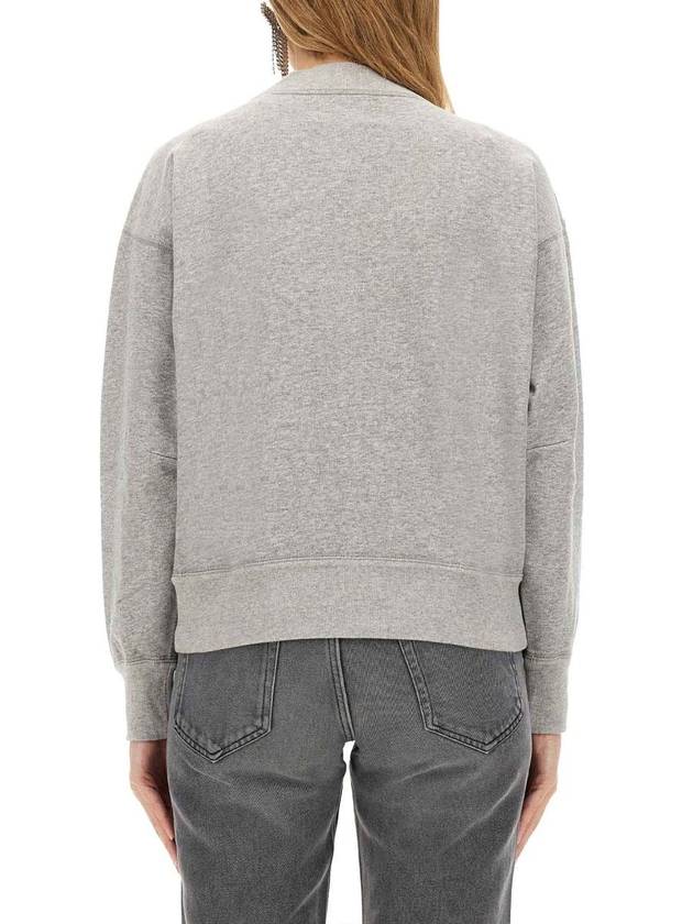 Moby Logo Print Sweatshirt Grey Ice Blue - ISABEL MARANT ETOILE - BALAAN 4