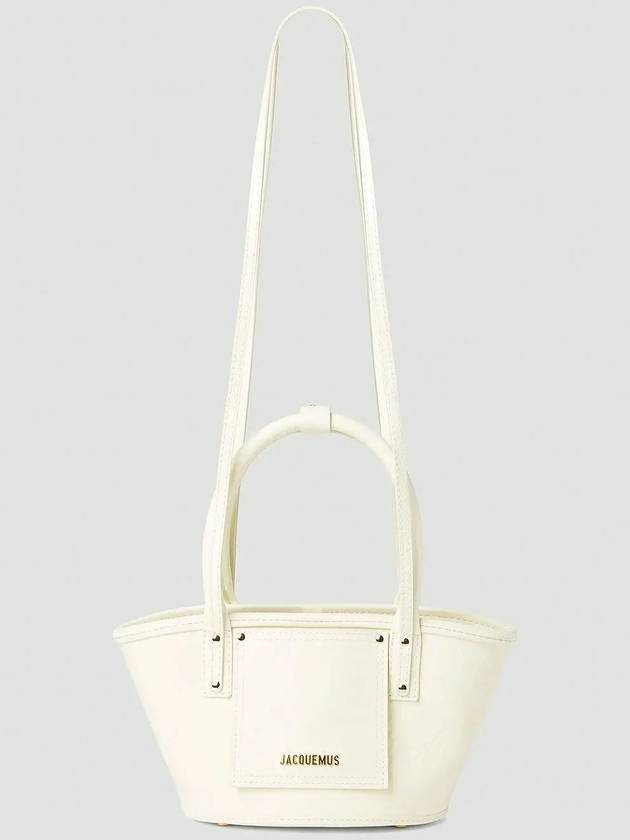 Le Petit Panier Soli Cuir Tote Bag Ivory - JACQUEMUS - BALAAN 3