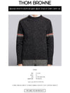 Intarsia Mohair Arm Banding Tweed Knit Top Dark Grey - THOM BROWNE - BALAAN 3