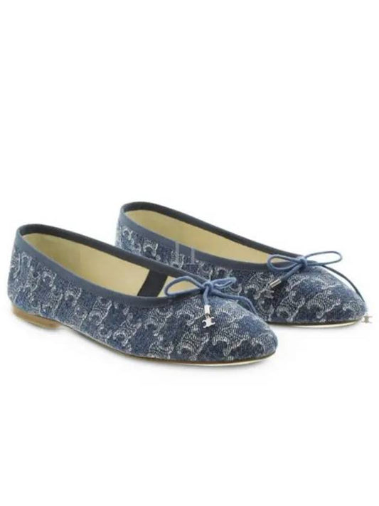 Triomphe Stamped Denim Flat Blue - CELINE - BALAAN 2