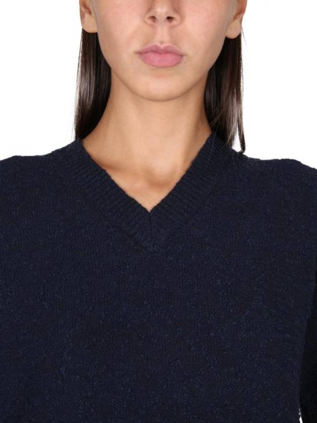 V-Neck Knit Top Navy - MAISON MARGIELA - BALAAN 5