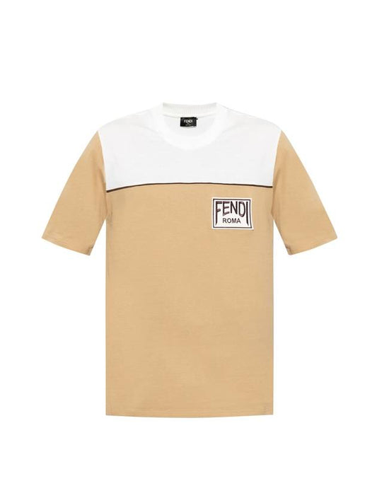 patch logo short sleeve t-shirt - FENDI - BALAAN 1