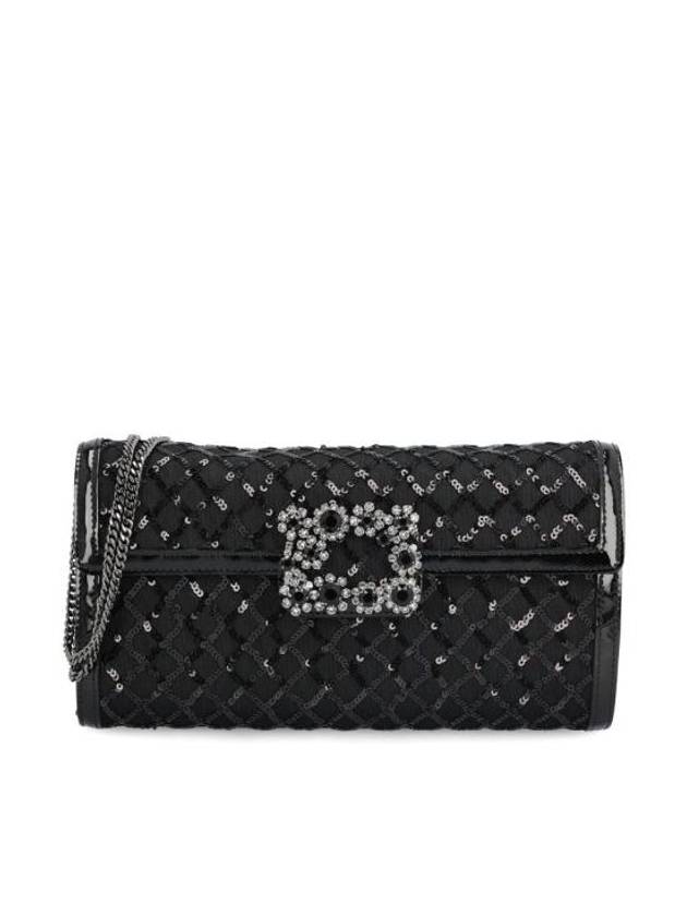 Efflorescence Sequin Clutch Bag Black - ROGER VIVIER - BALAAN 1