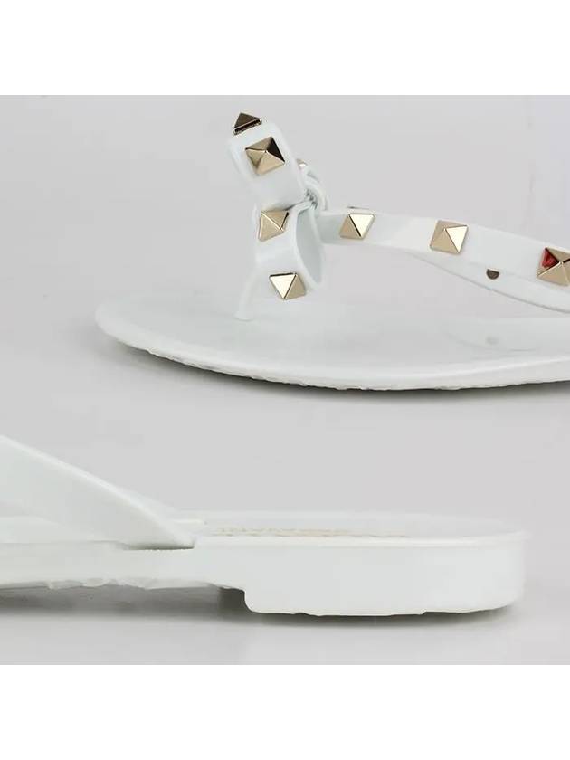 Women's Rockstud Flip Flops White - VALENTINO - BALAAN 3