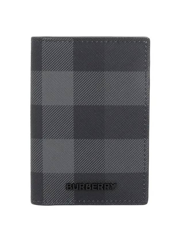 Check Half Card Wallet Grey - BURBERRY - BALAAN 3