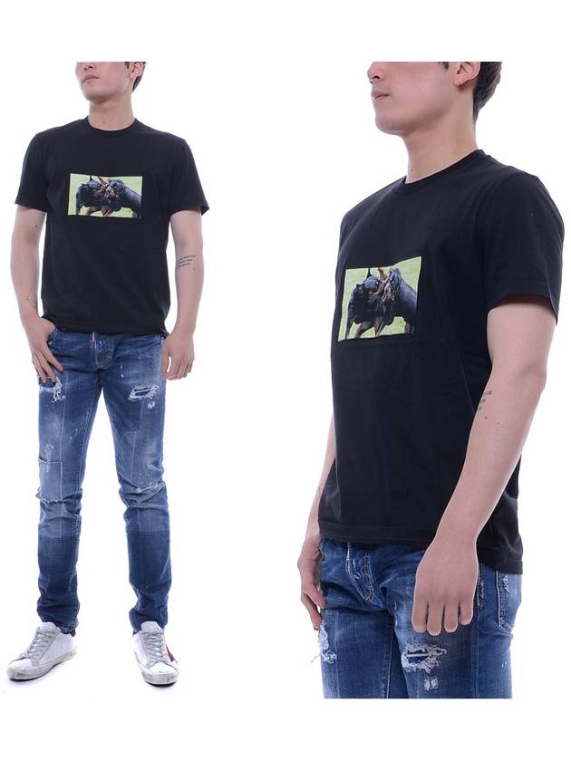 Rottweiler Print Cotton Short Sleeve T-Shirt Black - GIVENCHY - BALAAN 2