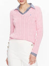 Women's Embroidered Logo Knit Top Pink - POLO RALPH LAUREN - BALAAN 3