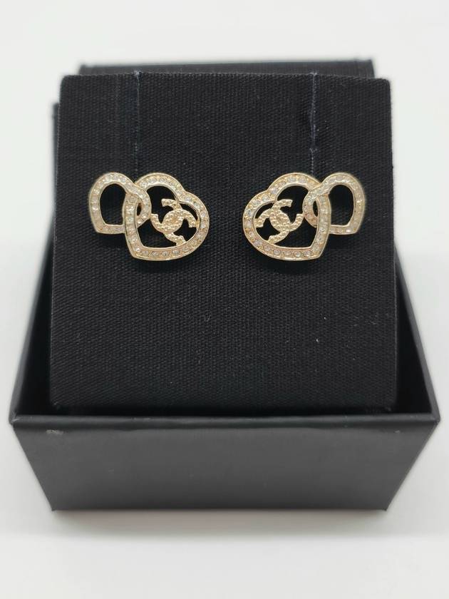 stud earrings metal strass gold crystal - CHANEL - BALAAN 3