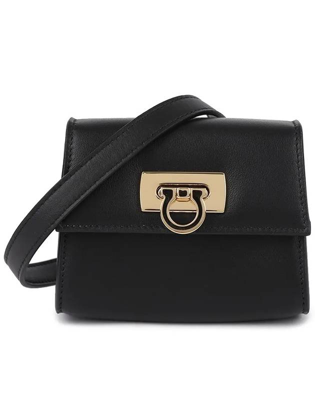 Credit Card Holder Shoulder Bag Black - SALVATORE FERRAGAMO - BALAAN 7