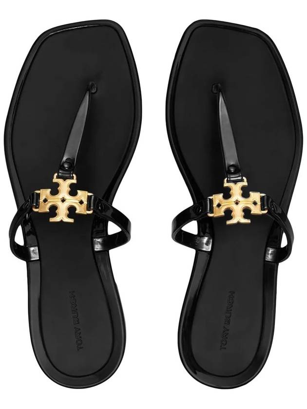 Roxanne Jelly Logo Flip Flops Black - TORY BURCH - BALAAN 4