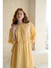 Caisienne pleated neckline strap long dress_yellow - CAHIERS - BALAAN 5