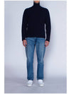 Logo Rib Turtleneck Navy - AMI - BALAAN 5