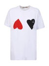 Logo Double Heart Print Short Sleeve T-Shirt White - VIVIENNE WESTWOOD - BALAAN 2