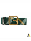 Check Pattern Buckled Leather Belt Green - BURBERRY - BALAAN 2