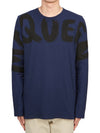 Graffiti Logo Print Cotton Short Sleeve T-Shirt Blue - ALEXANDER MCQUEEN - BALAAN 2