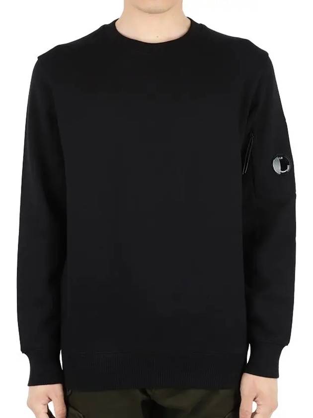 Diagonal Raised Fleece Sweatshirt Black - CP COMPANY - BALAAN 2