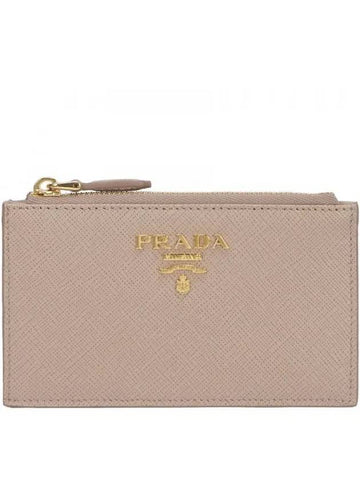 Saffiano zipper business card wallet 1MC086 QWA F0236 1024141 - PRADA - BALAAN 1