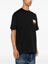 Embroidered Logo Graphic Print Cotton Short Sleeve T-Shirt Black - MSGM - BALAAN 3