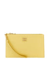 Madras Logo Leather Clutch Bag Yellow - MIU MIU - BALAAN 1