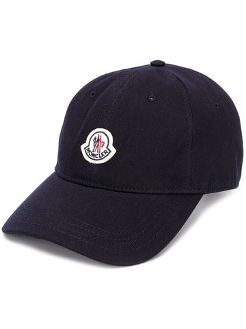 Logo Wappen Stripe Strap Ball Cap Navy - MONCLER - BALAAN 1