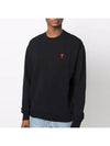 Small Heart Logo Sweatshirt Black - AMI - BALAAN 4