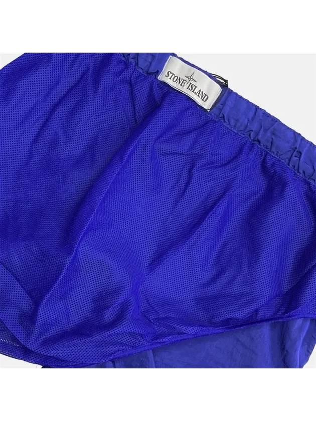 Men's Logo Patch Nylon Metal Swim Shorts Blue Purple - STONE ISLAND - BALAAN.