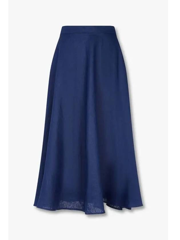 Button Pocket Linen Flare Skirt Maia Blue - REFORMATION - BALAAN 1